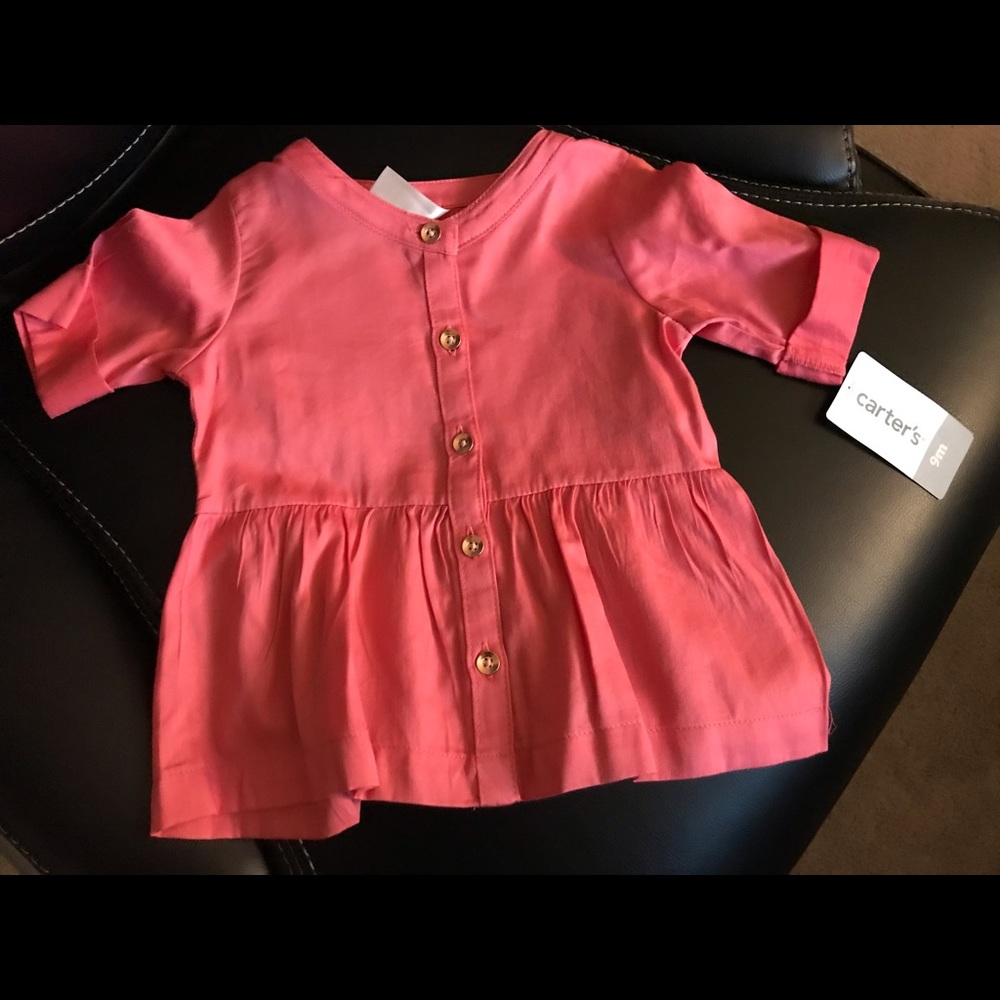 Pink Infant girls oversized blouse  by Carters